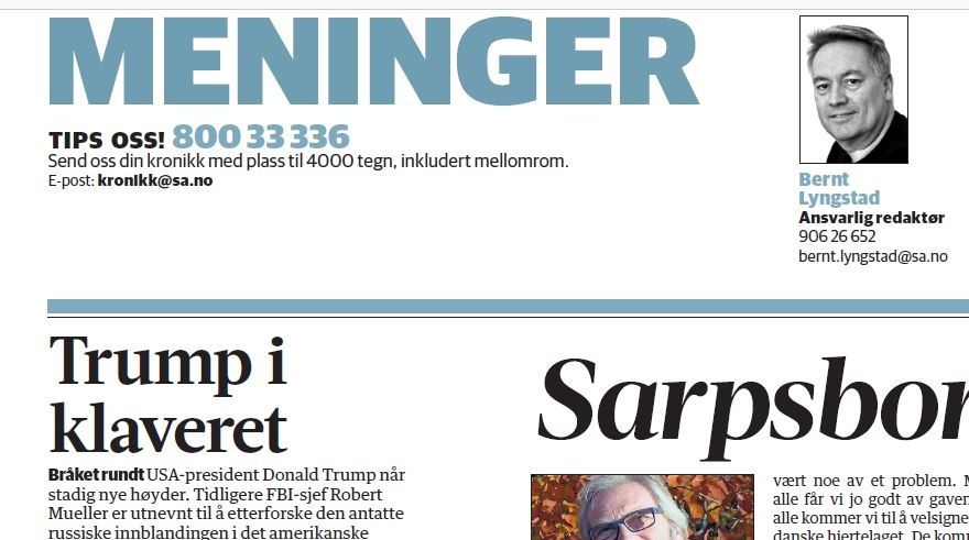 Norske bladet MENINGER skriver