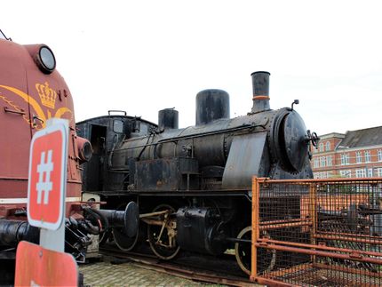 Gamle togtrækker ved Struer Jernbanemuseum